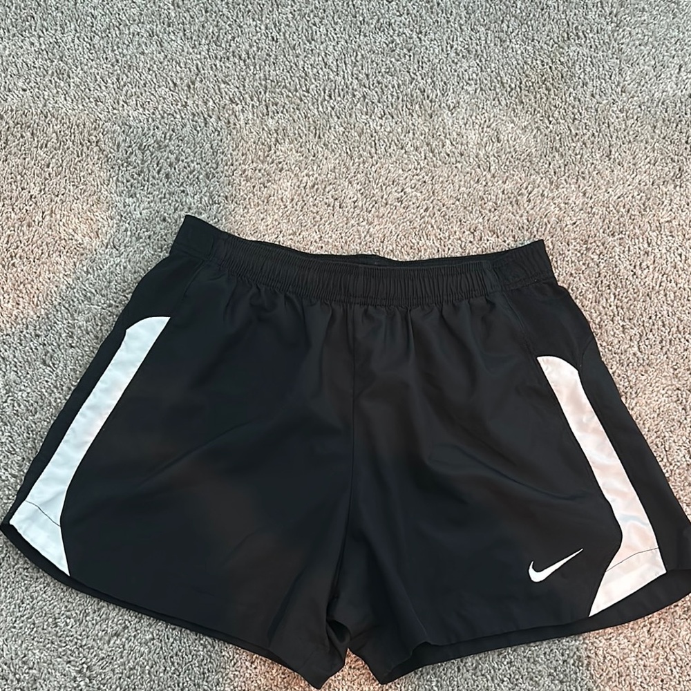 Nike Women's Black and White Athletic Shorts